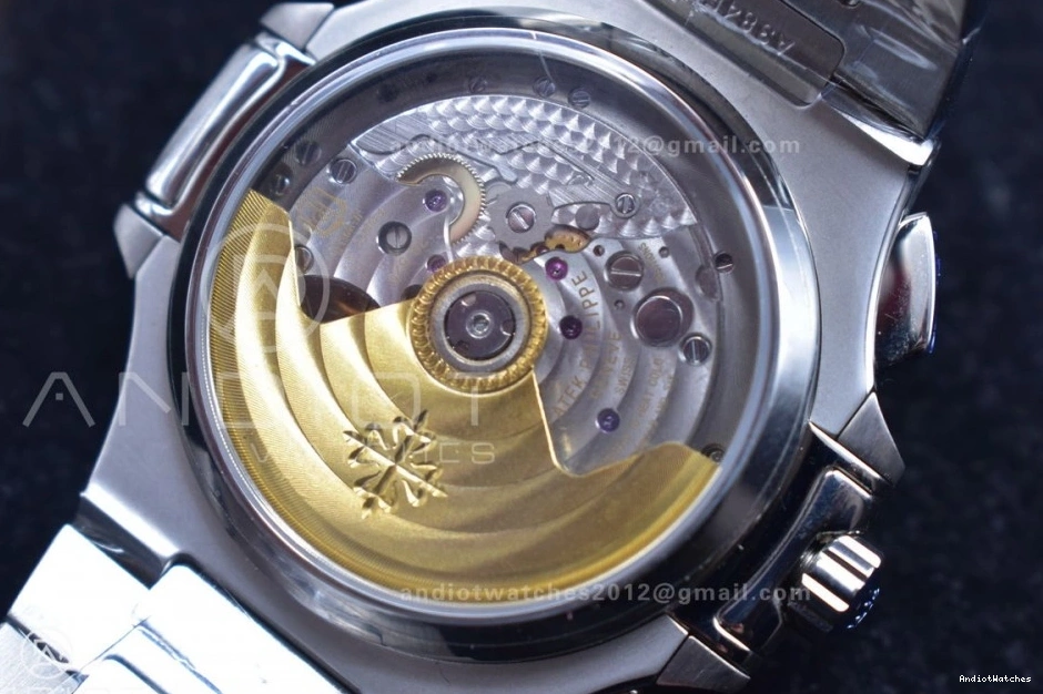 Mod SS Nautilus PPF Stk Wht Chrono Cozy A7750 5980 SS Date 435 0306